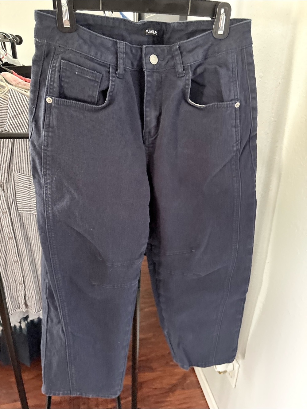 Flamingals Navy Cropped Utility Pants — Women's Ankle-Length